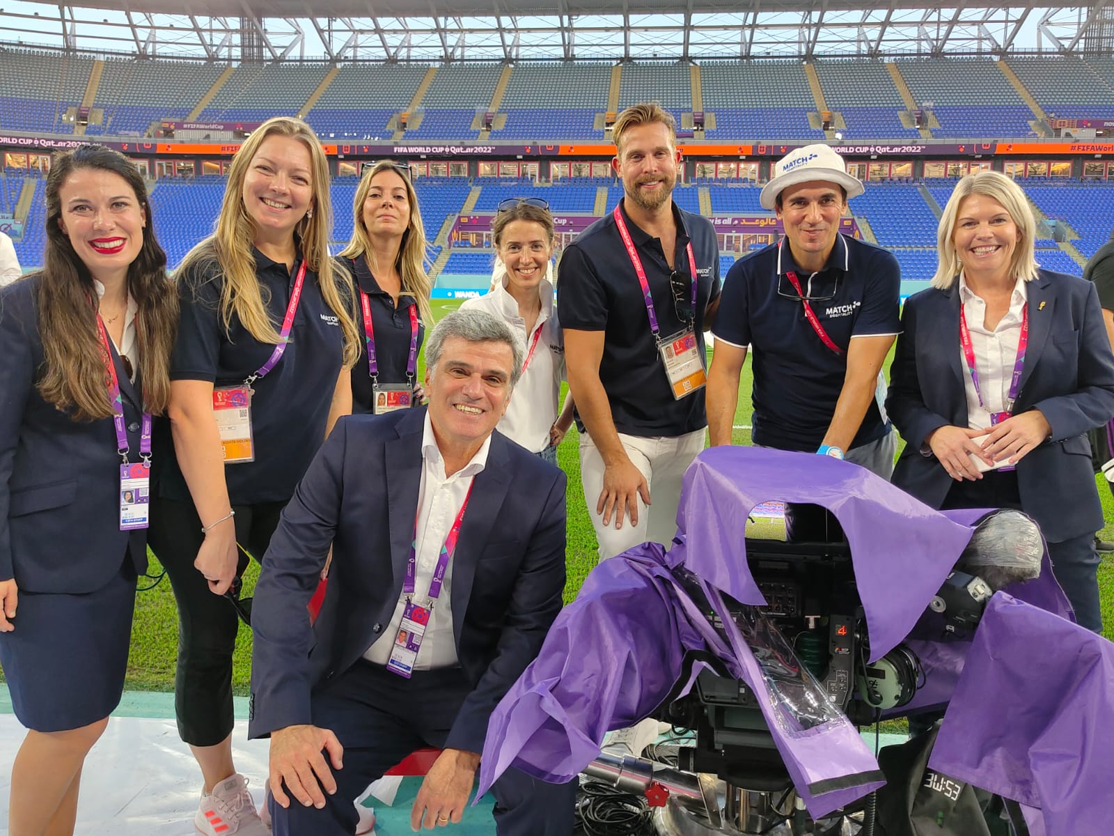 Equipa de hospitality no Stadium 974 com Marcelo Duarte